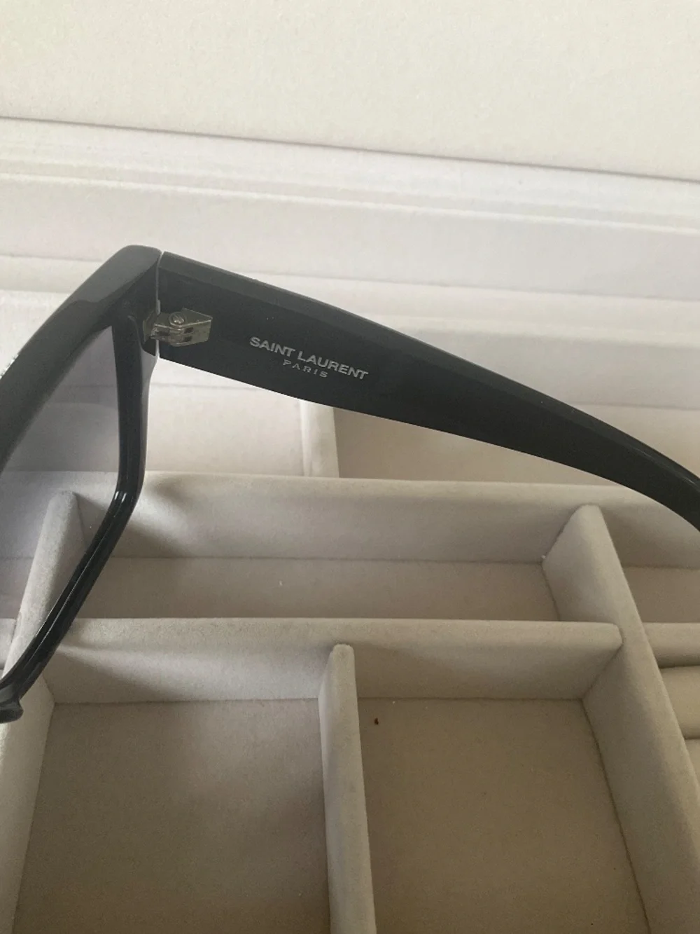 YVES SAINT LAURENT Black Acetate Square Frame Sunglasses SLM9